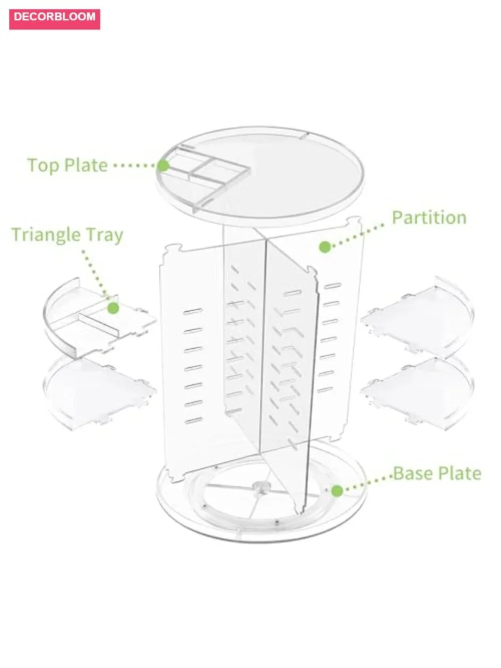 360 Rotating Makeup Organizer, Spinning Countertop Cosmetic Holder Shelf,
